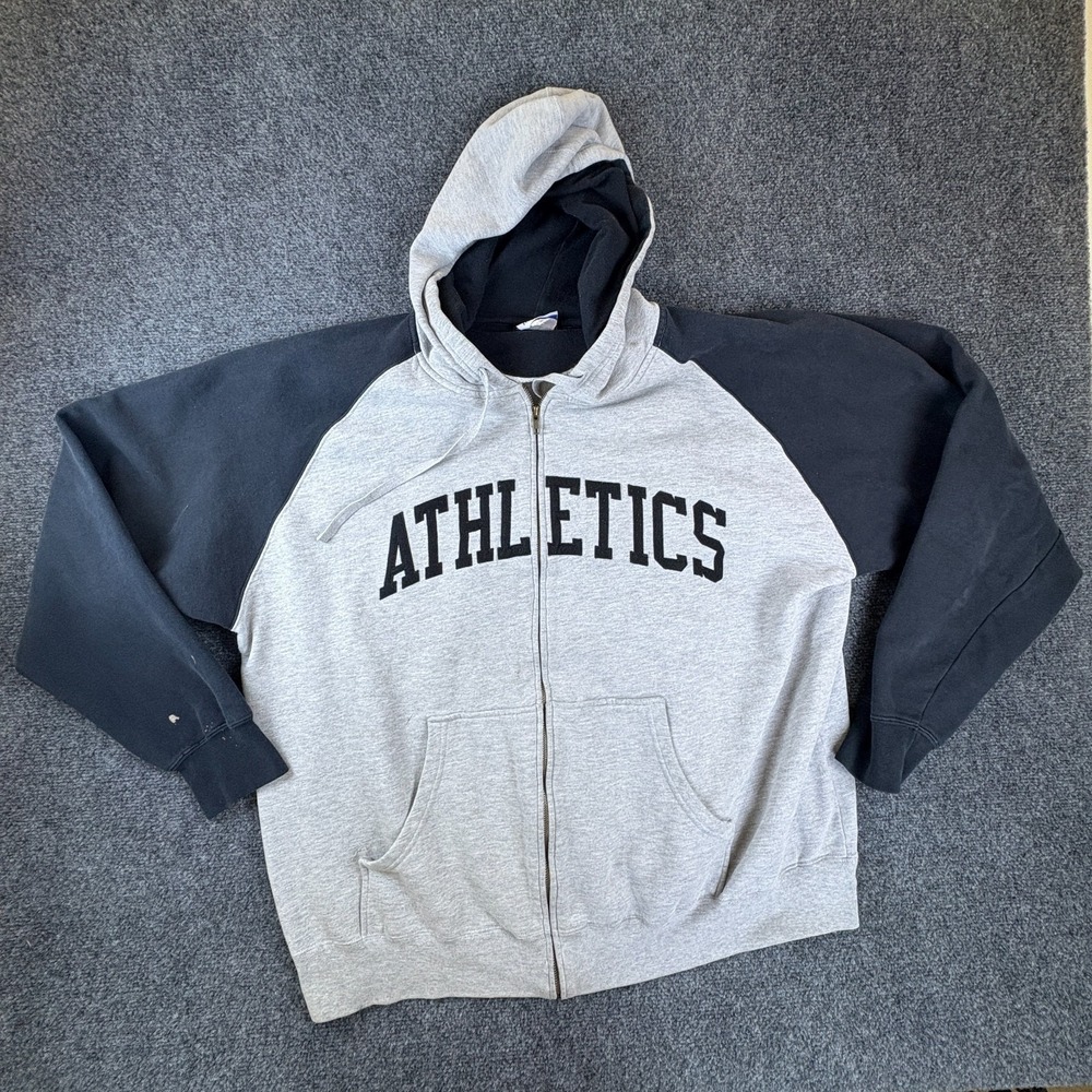 Majestic Athletics Hoodie Mens XL Gray Spellout Performance Raglan Sleeve READ